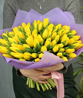 Букет цветов 101 TULIP YELLOW
